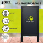 Better Office Products Magnetic A-Frame Chalkboard Sign, Extra Large 20" x 40", Standing Chalkboard Easel, with Chalk Marker + Chalk & Eraser, Sandwich Board Outdoor Sidewalk Sign,(Black)