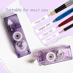 Unjoo White Correction Tape, Easy To Use Cute Applicator for Instant Corrections, For school, Office Workers (Gradient Purple, 5M/196" x 0.2",12pack)