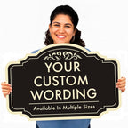 Custom Decorative Outdoor Metal Sign - Personalized Aluminum Driveway Sign, Waterproof, Made In USA - Design 2 Black Charcoal 30x24 In