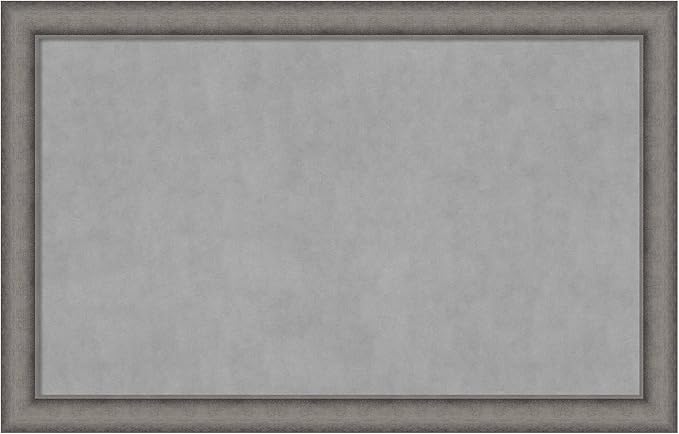 Amanti Art Grey Framed Magnetic Board 28x44 Large Vision Board for use with Magnets, 100% Metal Sheet to Display Items as Office Decor or for Home Organization in mudroom, Kitchen or Kids Room