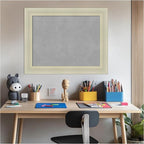 Amanti Art Silver Framed Magnetic Board 23x29 Medium Vision Board for use with Magnets, 100% Metal Sheet to Display Items as Office Decor or for Home Organization in mudroom, Kitchen or Kids Room