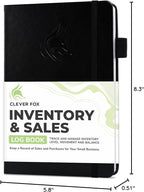 Clever Fox Inventory & Sales Log Book for Small Business – Inventory Ledger Book, Inventory Notebook, Order Tracker Book for Purchases, Sales & Reorders – Undated, Hardcover, A5, Black