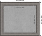 Amanti Art Grey Framed Magnetic Board 24x28 Medium Vision Board for use with Magnets, 100% Metal Sheet to Display Items as Office Decor or for Home Organization in mudroom, Kitchen or Kids Room