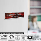 Engraved Name Plates for Door Sign Personalized Purple Plastic Plaque with White Letters - Made in USA 2x12 B13