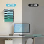 SUPEASY 6-Tier Wall File Organizer, Hanging Wall Files for Papers, Folders, Magazines, Wall Organizer for Clipboard, Assembly Needed, Black, 2 Pack