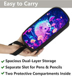 AnySmic Hedgehog Pencil Case for Boys Girls, Large Pencil Pouch for Kids, Polyester Big Capacity Pen Case with 2 Compartments, Double Zipper, Pen Bag Organizer