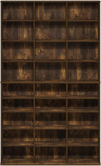 Furinno Jaya DVD Shelf, 24-Shelf Wide CD Rack, Media Shelf with Adjustable Shelves, 8 x 3 DVD Storage Cabinets for CD Blueray Game Disc, Easy Assembly, for Living Room, Home Office, Amber Pine