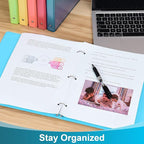 0.5-inch 3-Ring Binder with 2 Interior Pockets, 0.5'' Basic Binders Holds US Letter Size 8.5'' x 11''for Office/Home/Back to School, 6 Pack (Assorted 6 Colors)