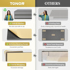 TONOR 4 PCS Large Acoustic Panel, 23.6″ * 11.8″ * 2.36″ 3D Fiberglass Sound Proof Panel with Full Self-Adhesive, Decorative Echo Absorbing Wall Panel, for Studio, Living Room, Home, Office, Grey