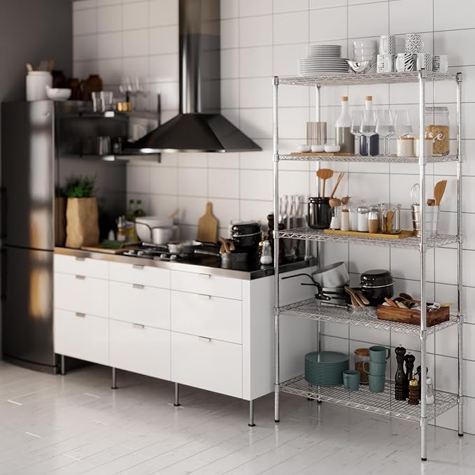 Regal Altair 18" Deep x 36" Wide x 74" Height Wire Shelving Kit | 5-Tier | NSF Commercial Storage Rack Unit