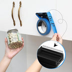 Kitchen Tape Dispenser for Labeling, Fits 0.94" Painter's Tape (3" Core), Wall Mounted Label Tapes Holders with 2 Nails and 2 Hook and Loop Strips for Meal Prep, Food Storage, Office & Home Use