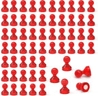 MHDMAG Magnetic Push Pins Powerful Push Pin Magnets for Fridge Whiteboards Calendars Maps in School & Office Pack of 60,Red