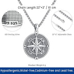 Compass Necklace for Women Men 925 Sterling Silver Pendant Urn Necklaces for Ashes Picture Locket Necklace Anchor Necklace Viking Necklace Crystals CZ Moonstone Abalone Shell Turquoise Compass Jewelry