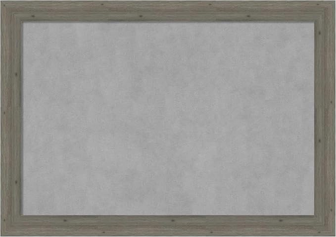 Amanti Art Grey Framed Magnetic Board 29x41 Large Vision Board for use with Magnets, 100% Metal Sheet to Display Items as Office Decor or for Home Organization in mudroom, Kitchen or Kids Room