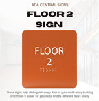 Clean Grey ADA Floor 2 Sign with Braille – Made from Durable Acrylic and Ready to Mount