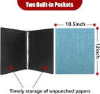 Vienrose 3 Ring Binder 1 Inch Round Rings with Linen Fabric Cover, Fits 8.5 x 11 Inch Paper, Durable Organizer for School, Office, Home, Recipes, Blue