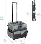 ECR4Kids Universal Rolling Cart with Canvas Organizer Bag, Mobile Storage, Black/Grey