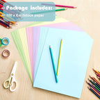 Sinmoe 100 Sheets 5 Shades Cardstock Paper 8.5 x 11 Inches 180gsm Solid Core Printer Paper for Scrapbooking DIY Arts Crafts Making Office Home Supplies (Macaron Series)