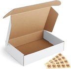 Eupako 9x6x2 Shipping Boxes Small Corrugated Cardboard Box - 25 Pack White Mailing Boxes for Packaging Small Business, Mailer Box