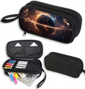 AnySmic Space Pencil Case for Boys and Girls, Large Galaxy Pencil Pouch or Pen Bag for Kids, Polyester Big Capacity Pen Case with 2 Compartments, Double Zipper Organizer, Gifts for School Student