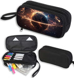 AnySmic Space Pencil Case for Boys and Girls, Large Galaxy Pencil Pouch or Pen Bag for Kids, Polyester Big Capacity Pen Case with 2 Compartments, Double Zipper Organizer, Gifts for School Student