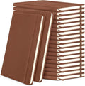 Honoson 20 Pack Lined Journal Notebooks A5 Hardcover Executive Notebook 5.5" x 8.3" PU Leather Wide Ruled Journals Bulk with Elastic Band for Home Business Office School Supplies(Brown)