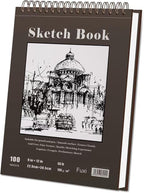 Fuxi 9" x 12" Sketch Book, Top Spiral Bound Sketch Pad, 100 Sheets 68lb/100gsm Acid-Free Drawing Paper, Art Sketchbook for Drawing Pad for Kids Artists & Beginners Professional Art Supplies for Adults
