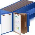 Skyygemm 48 Pcs Classification Folders Letter Size, 3 Divider Pressboard File Folder with Fasteners, Expanding File Organizer Bulk for School Teachers, Office Employee, Coworker, Staff (Dark Blue)