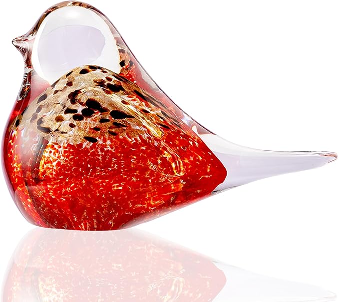 ORRFIDDY Glass Bird Figurines Art Collectible Ornaments Statue Figurines Paperweight Modern Handmade Sculpture Home Decor