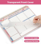 104 Pgs Weekly To Do List Notepad, 52 Duplex-Printed Undated Sheets 100 GSM（8.5"×11") Weekly Desk Planner For Work Home School Office Desk Accessories Supplies & Goal Setting Tasks -Pink Floral