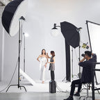 Soonpho 2 Pack 100% Heavy-Duty Steel C-Stand, Pro Photography Light Stand with 3.5'/108cm Extension Arm, Grip Head, Turtle Base for Studio Monolight, Softbox, Reflector, Max Height 10'/305cm – Black