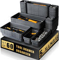 [60 PCS Upgraded] FLYVOLE Tool Box Organizer Tray, Toolbox Desk Drawer Organizer, Tool Box Tray, Toolbox Organization Storage for Rolling Tool Chest (60 PCS)