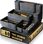 [60 PCS Upgraded] FLYVOLE Tool Box Organizer Tray, Toolbox Desk Drawer Organizer, Tool Box Tray, Toolbox Organization Storage for Rolling Tool Chest (60 PCS)