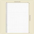BESARME 80 Sheets Graph Paper Spiral Notebook 8.5" × 11", 2PCS Graph Paper Notebook College Ruled Spiral Notebooks for School Office