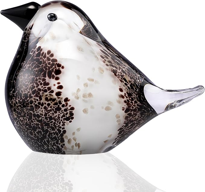 ORRFIDDY Blown Glass Birds - Glass Art Bird Decor, Hand Blown Glass Animal Figurines Paperweight for Home Shelf Decor