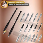 Trustela Calligraphy Set for Beginners, Dip Pen Set with 19 Nibs, Oblique Pen Holder, Wooden Pen Set
