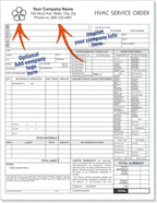 HVAC Service Order Invoice & Repair Detail Form, 3 Part Carbonless, Letter Size (Your Company Name Printed) 500 Sets