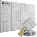 Lunarthos Felt Wall Tiles,12 Pack 12"x12"x0.4" Cork Borad Tiles with Self Adehesive Backing，Soundproof Corkboards for Office Home School（Gray）