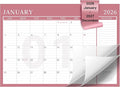 Yoment Desk Calendar Refill 2026-2027, Jan 2026-Dec 2027, Large 10"x16" Monthly Planner with to-do Lists 24 Months Calendar for Office School Home, Pink