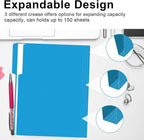 File Folder, RAZCC 100 Pack 1/3 Cut Tab File Folders Letter Size, Blue, Colored Folders with Tab Great for Organizing and Easy File Storage