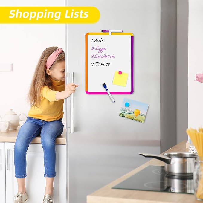 VUSIGN Small White Board Dry Erase, 11''x14'' Magnetic Dry Erase Board, Mini Whiteboard with Markers for Students, Fridge, Wall, Locker
