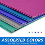 Two Pocket Folders, RAZCC 100 Pack Two Pocket with Prongs, 3 Prong Pocket Folders Letter Size, Paper Folders with Prongs for School Office Home Business, Assorted 5 Colors