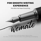WEMATE Fountain Pen Set, Fine Nib with 20PCS 2.6MM Ink Cartridges(10 Black&10 Blue),1 Ink Converter, Nice Luxury pen for Men, Women, Cool Wooden Fountain Pen for Writing, Journaling, Calligraphy