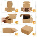 Eupako 6x4x3 Shipping Boxes Small Corrugated Cardboard Box - 25 Pack Brown Mailing Boxes for Packaging Small Business, Mailer Box