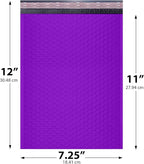 Purple Poly Bubble Mailers 7.25x12 inch #1 | Self Seal Padded Envelopes | Cushioned Bubble Mailer | Usable Size 7.25x11 | WaterProof | Lightweight mailing Shipping Bags | 200 Pack Bulk