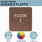 Spruce ADA Floor 2 Sign with Braille – Made from Durable Acrylic and Ready to Mount