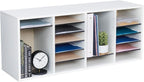 Safco Literature Organizer, 24 Compartments, Office and Classroom Mailbox with Adjustable Shelves, Wood Paper and Mail Sorter, Grey