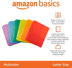 Amazon Basics Plastic 3 Hole Punch Folders with 2 Pockets, 8.5 x 11 inches, Pack of 12, Assorted Color