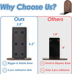 Lauvee Book Ends, Large Sturdy Wooden Bookends for Shelves - Heavy Duty Non-Slip Book Organizers, Decorative Bookend Holders for Home Office, Library, Black Walnut Universal Economy Bookend, 1 Pair