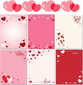 FANOST Valentine‘s Letter Paper Set - 60 Sheets A4 A4 (8.5“x11”) Red Heart Love Pattern Stationery Paper for Romantic Handwritten Notes, Premium Writing Paper Gift for Her/Him Boyfriend/Girlfriend